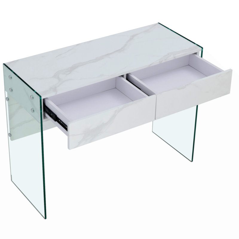 Environmental Protection MDF Minimalist Dresser, Desk, Desktop Computer Desk, With Double Drawer Storage Space, Simple Home, Perfect  Various Styles Of Home Environment.