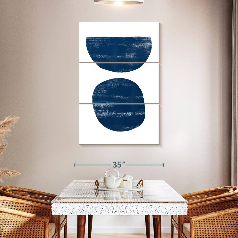 Abstraction I bleu marine, H 50 po x l 32 po