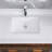 White Ceramic Undermount Basin Sink - Overflow, Sound Absorbing, Heat , Stain & Scratch Rust No Faucet Holes Emerged Bathroom Rectangular, Manifested