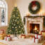 Arbre de Noël 7,5 pi avec 550 lumières DEL, 1350 pointes en PVC et aiguilles dures, conception à branches articulées, support en métal robuste-496854995