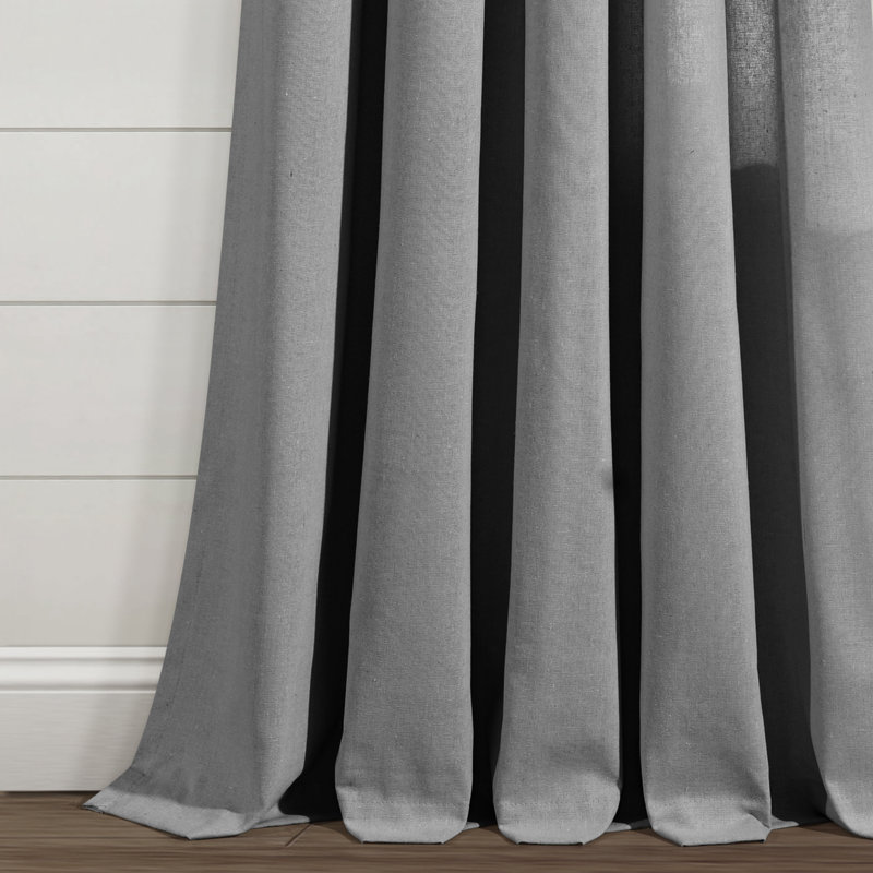 Panneau de rideau simple semi-diaphane avec passe-tringle Tassel Window, L 52 po x L 84 po, Gris foncé