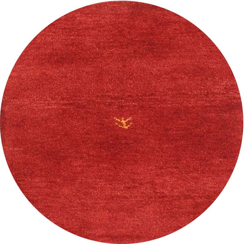 Tapis de zone rouge contemporaine, Rond 8 pi
