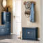 Banc de rangement en bois bleu avec 1 tiroir rabattable, banc d'entrée rembourré avec rangement pour le couloir et la chambre à coucher, H 20,47 po x l 23,6 po x P 9,45 po-867645473-817011255