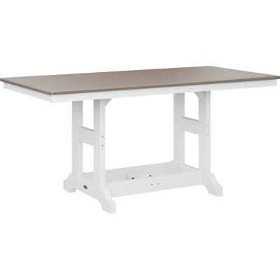 Table de bar rectangulaire en bronze martelé avec base blanche Berlin Gardens Garden Classic