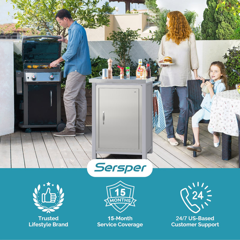 Porte d'entrée simple en acier inoxydable 304 avec trous d'aération Sersper
