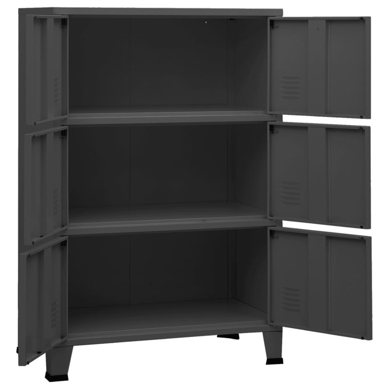 Chirata vidaXL Storage Chest, Metal Storage Cabinet, Metal Handle, Anthracite