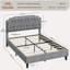 Upholstered Bed Frame with with Diamond Button-Tufted Headboard-332416920-333022945