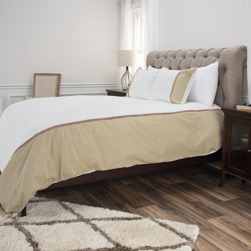 Ensemble de housse de couette en coton , Housse de couette grand et 2 taies décoratives