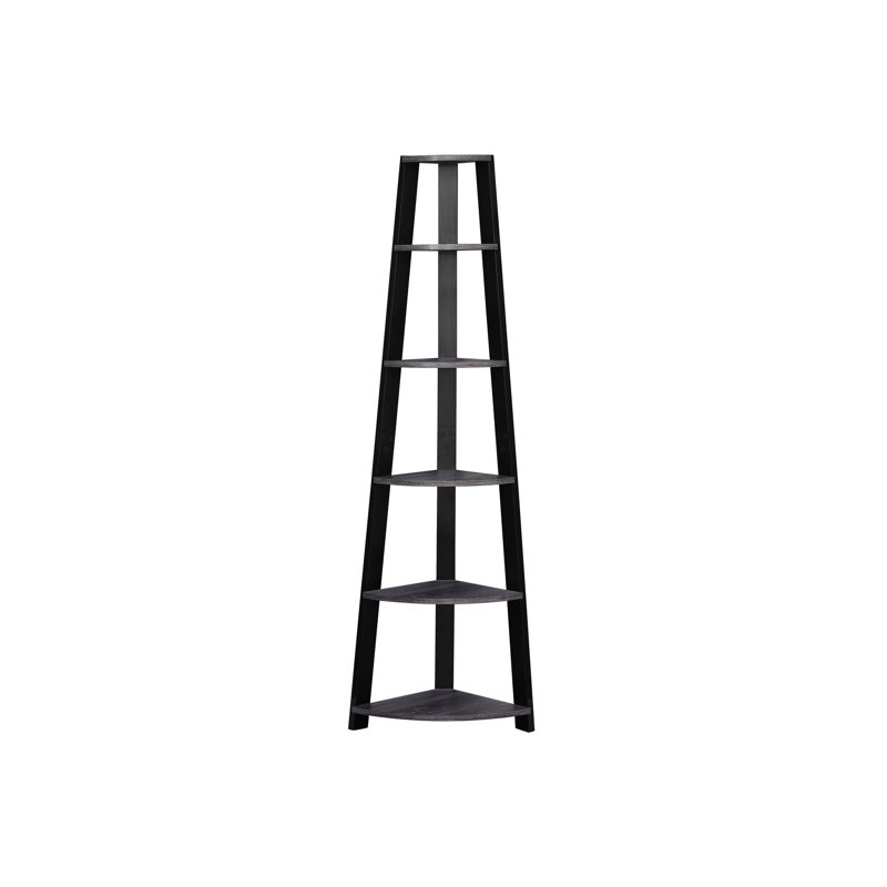 Bibliothèque de bureau 71 pouces 71 po - stratifié gris et noir