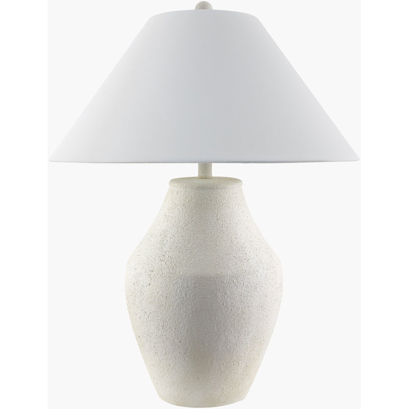Lampe de table en céramique Hillsville, Blanc, Blanc
