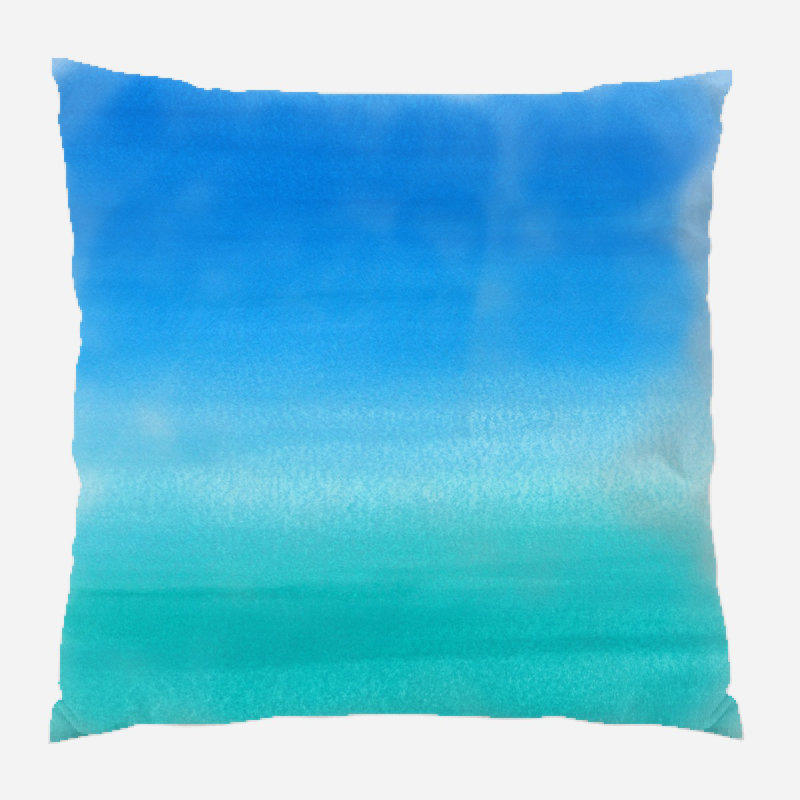 Coussin décoratif aquarelle Berklee, Microsuède, Intérieur