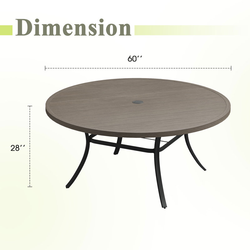 Table de salle à manger 60 po, Bois brossé gris