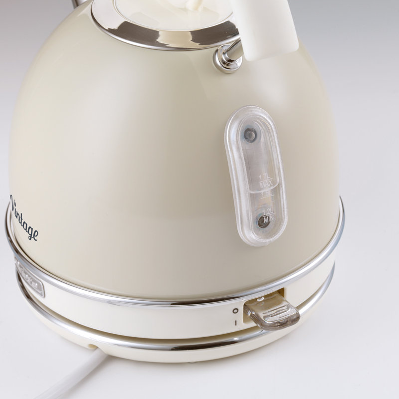Ariete Vintage 1.7L Stainless Steel Dome Kettle with 2 Slice Toaster and 12 Cup Coffee Machine Set, Cream