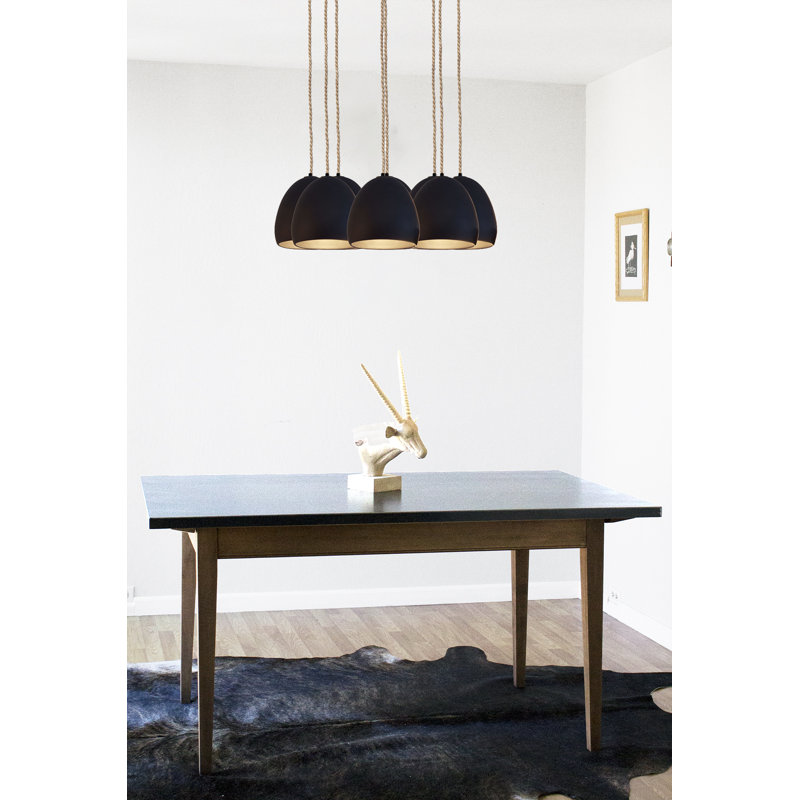 Lustre en forme de dôme à 8 lumières, Incandescent, H 24 po, Corde de navire