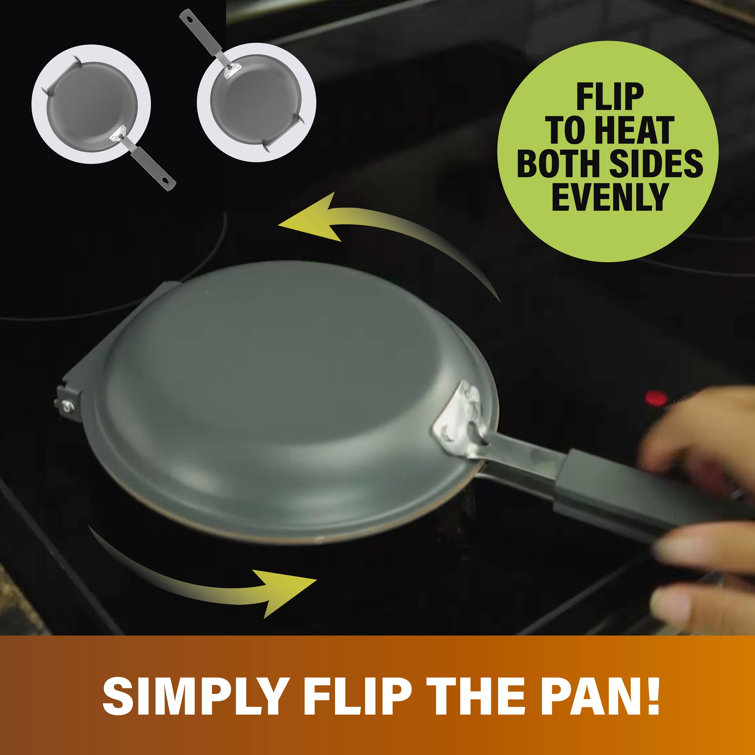 Double Side Titanium Steel Coating Frying Pan, Folding Nonstick Pancake  Flip Omelette Pan Nonstick Grill Pan Pancake Maker Household Kitchen  Cookware,Safe for Gas Stove 
