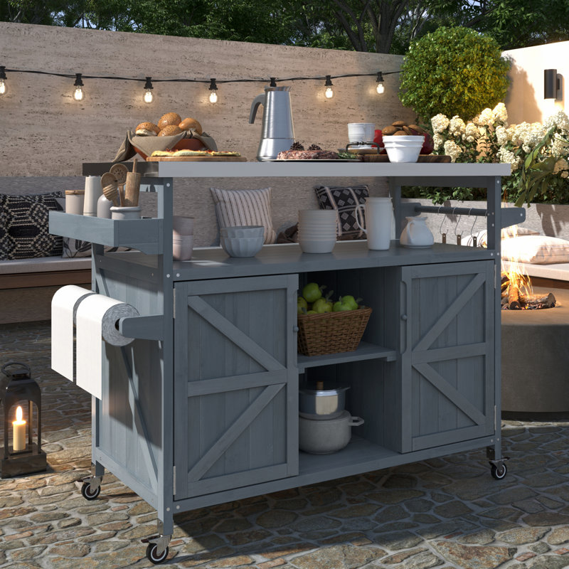 Îlot de cuisine extérieur, Gris-bleu