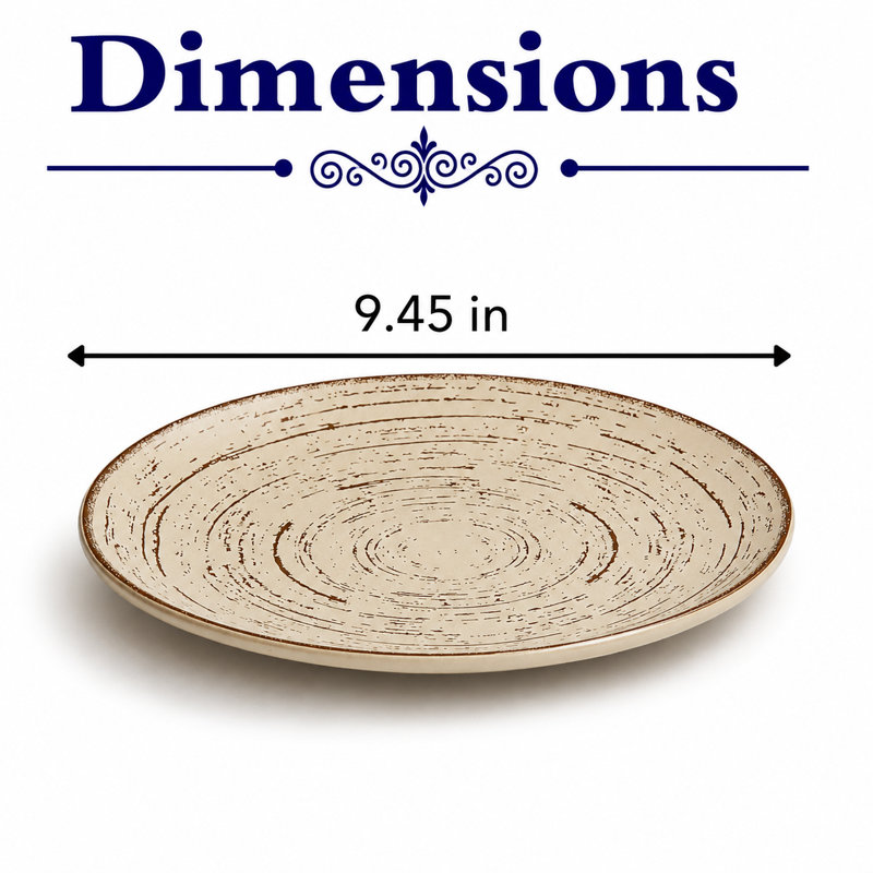 Assiette en porcelaine de qualité supérieure | Assiette ronde sans rebord Vital Coupe | Va au micro-ondes et au lave-vaisselle