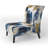 Abstract Pattern With Blue & Golden Textures II - Upholstered Modern Accent Chair