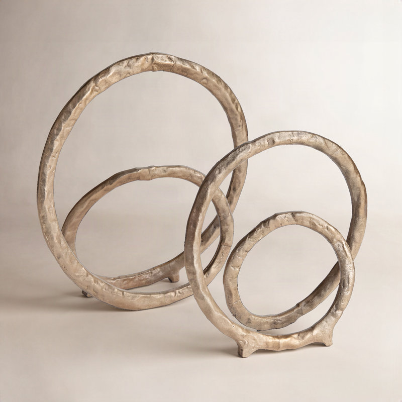 2 Piece Eldon Sculpture Set, Gold, 13" H x 3.5" W x 13" D
