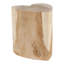 Table d'appoint sculptée en forme de cœur en bois sculpté pour le salon - Table de bout naturelle étroite pour la maison ou le bureau - 18 po, brun clair et brun