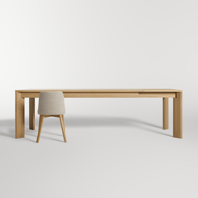 Moreover Solid Wood Dining Table, White Oak, 37" W x 104" L
