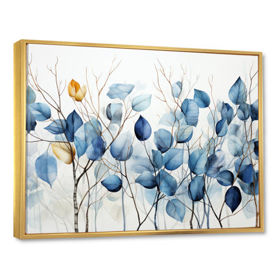 «Blue and Grey Leaves on Branch II», reproduction sur toile