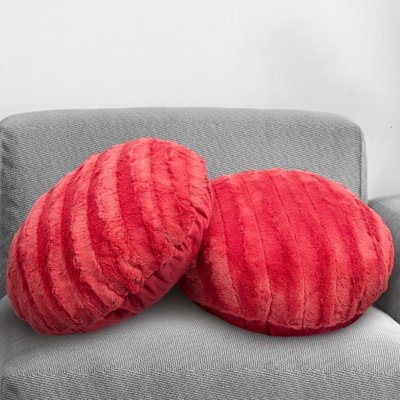 Textured Faux Fur Throw Pillow