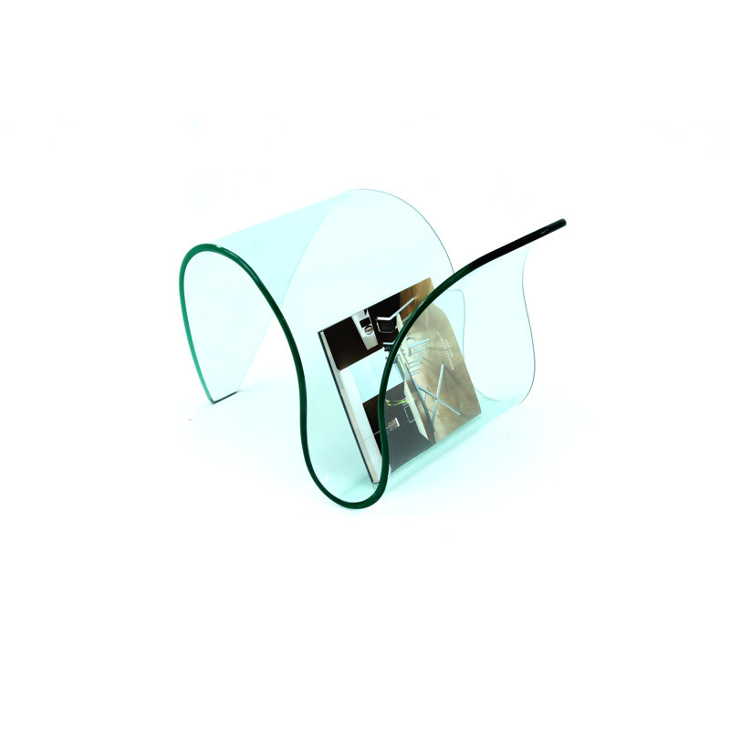 Northside Glass Top Abstract End Table