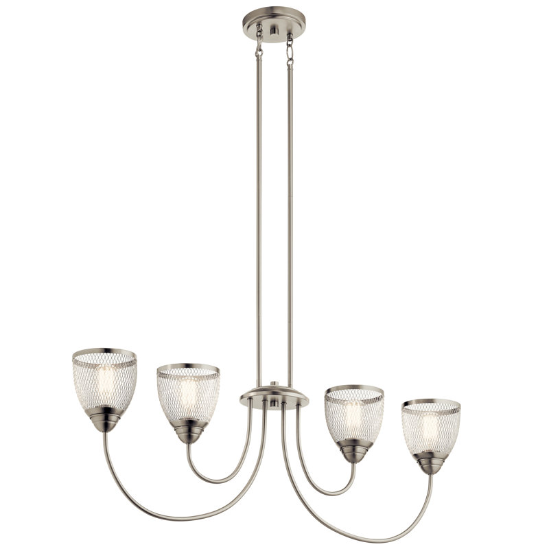 Lustre linéaire 4Lt, Nickel brossé
