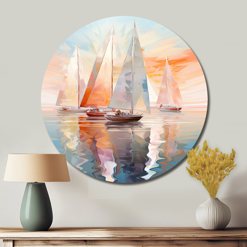 Alyanna - transport rond, art en métal, H 16 po x l 16 po