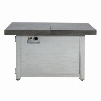 Extendable Rectangle Aluminum Alloy Fire Pit Table, 50,000Btu