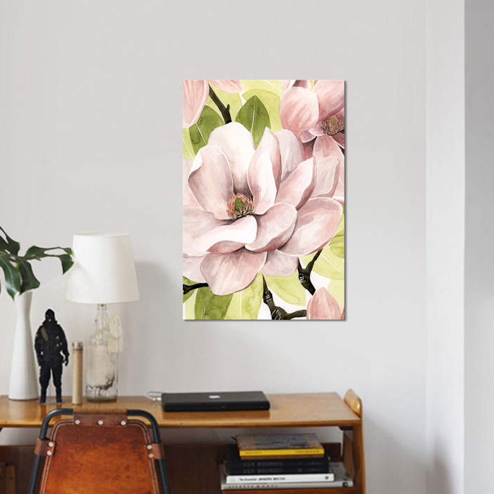 «Blush Magnolia II», impression sur toile, H 40 po x l 26 po x P 1,5 po, Toile tendue, Pas de tapis