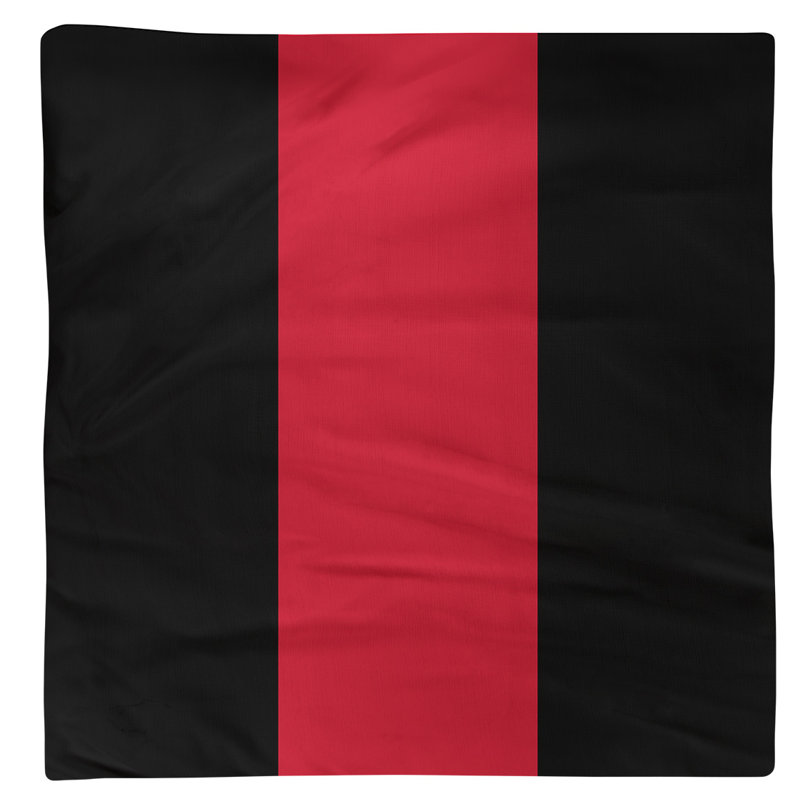 Striped Square Napkin, 22" x 22", Black/Red/Black, Cotton Twill