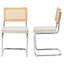 Chaise d'appoint rembourrée Crumley avec dossier en rotin et structure en acier-302628412-321937466