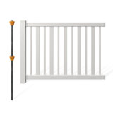H 50,5 po x l 72 po (1 panneau + 1 poteau), trousse de clôture Sturbridge No Dig WamBam, panneau de clôture en vinyle blanc, ensemble de panneau de clôture facile à installer soi-même, clôture extérieure durable pour cour ou piscine, BL19103