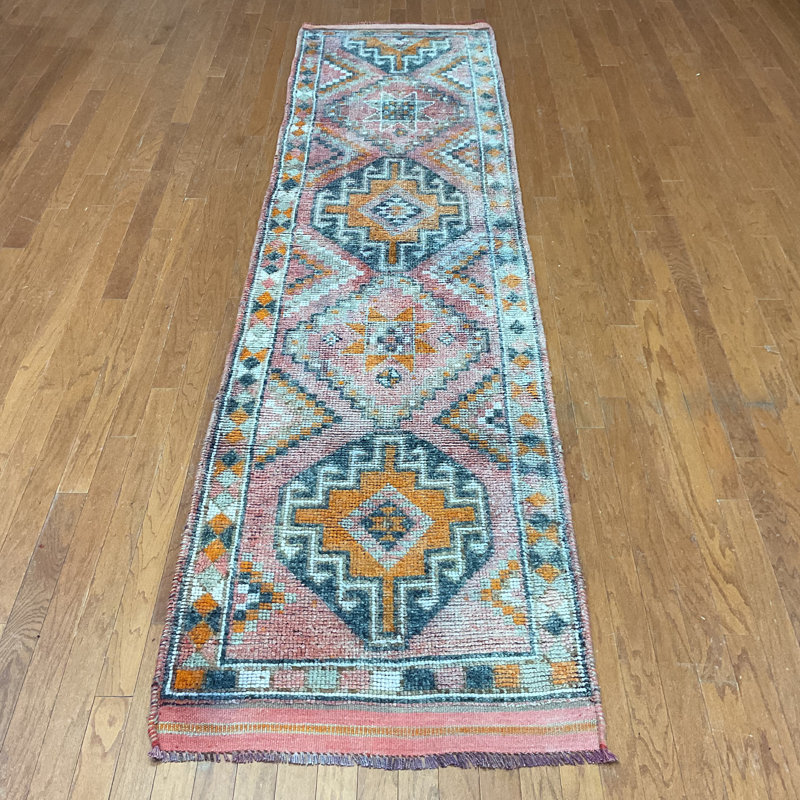  Handmade Turkish Oushak Wool Runner