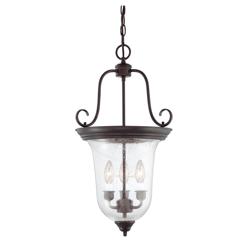 Luminaire suspendu pour vestibule 3 lumières lanternes Cowger