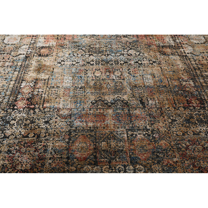 Tapis oriental beige en laine et en rayonne de soie 5 pi 2 po x 7 pi 7 po fabriqué à la machine