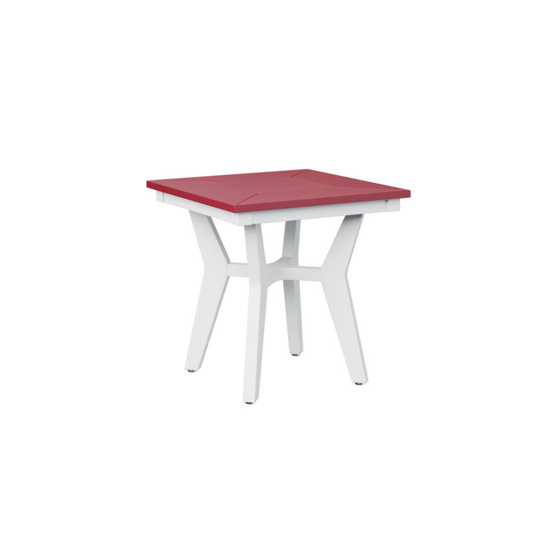 Table de bout carrée rouge Newtowne, Rouge écarlate