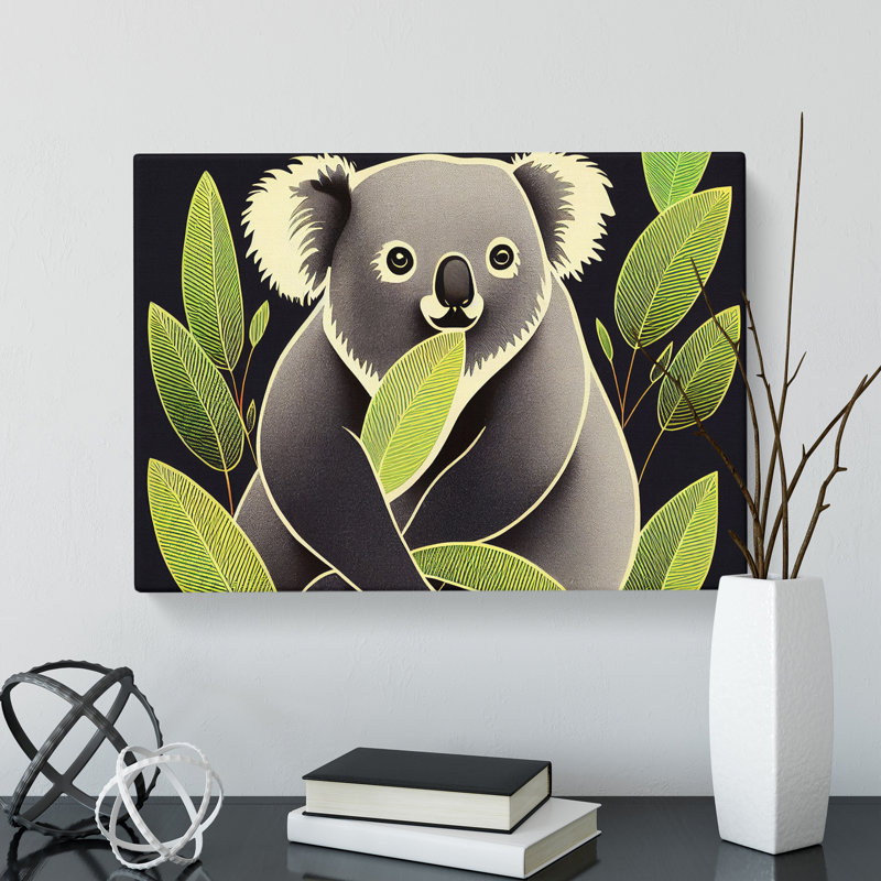 XXX-H1022-WF-845X Artistic Koala Bear - Wrapped Canvas Print, 35cm H x 50cm W x 3cm D