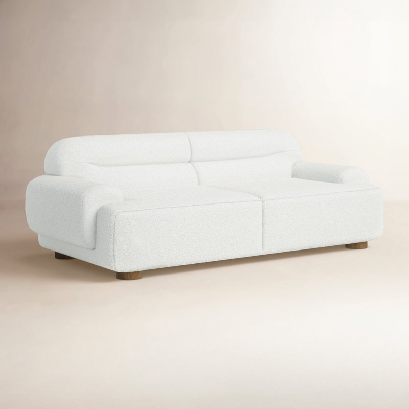 Canapé rembourré Ayda, Boucle blanche 100 % polyester