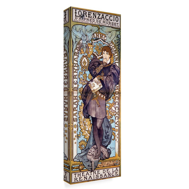 Affiche pour lorenzaccio alfred de musset, 1896 par alphonse marie mucha-reproduction sur toile tendue