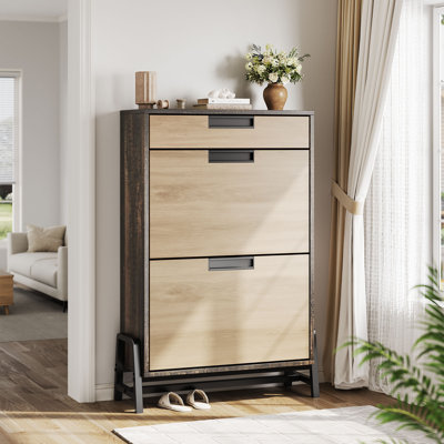 22 Pair Solid Wood Shoe Storage Cabinet