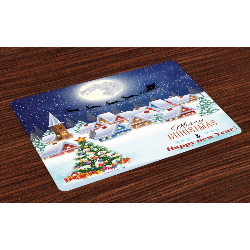 Jann Christmas Winter Sky Moon Star Placemat