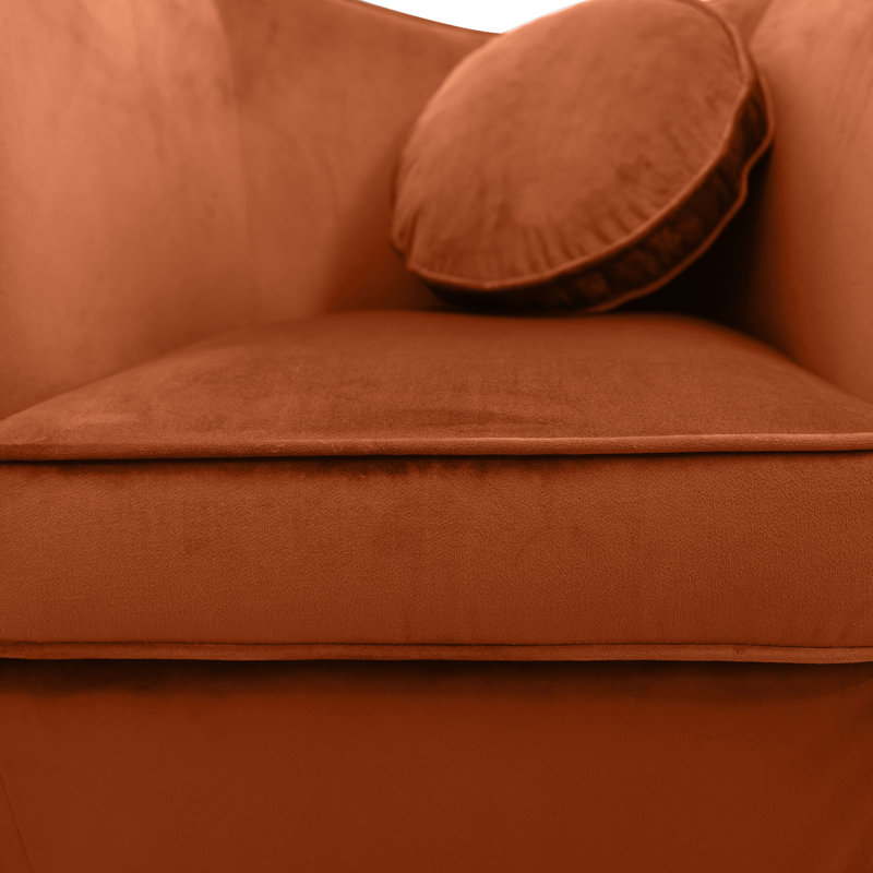 Castaneda Upholstered Armchair, Orange, Gold