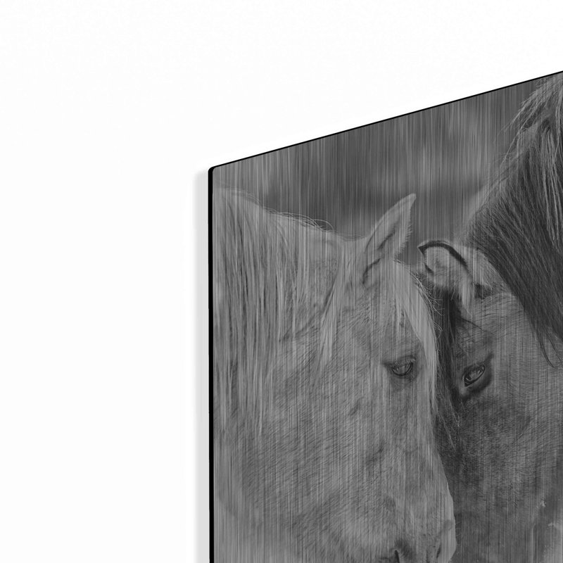 «BandW Horses VII» par PH Burchett, H 12 po x l 12 po