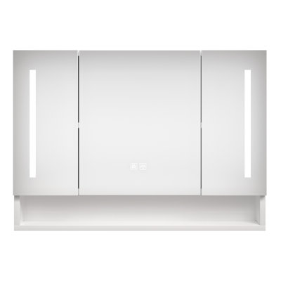 Modern 39X28 Inches Bathroom Cabinets, Medicine Cabinets With Mirrors And LED Lights, Bathroom Storage Cabinet With Multilevel Storage Compartments