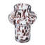 Vase décoratif en verre transparent D6X8 "avec taches artistiques ambrées
