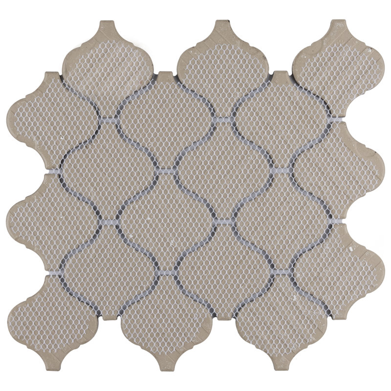 Metro Lantern Glossy Black 9-1/2" x 10-3/4" Porcelain Mosaic Floor and Wall Tile