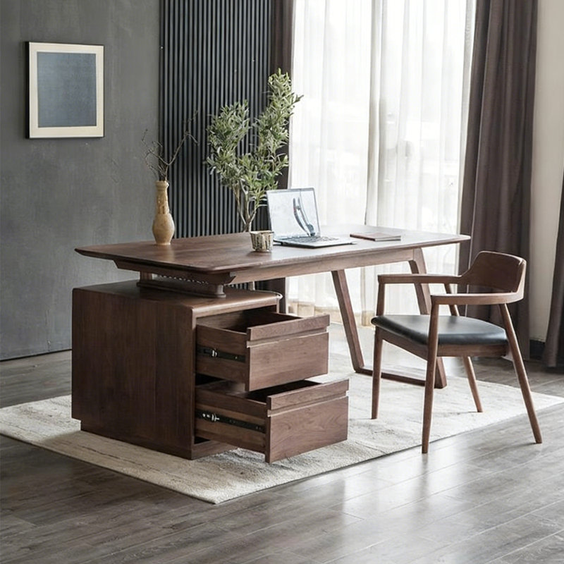 Bureau moderne en bois massif de style minimaliste, H 29,92 po x l 70,87 po x P 31,5 po